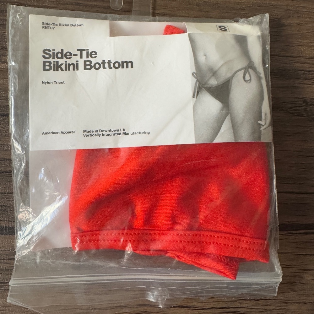 Red side-tie bikini bottoms